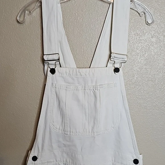 NWT Sandrine Rose Small Women's White Denim Overalls - Picture 3 of 10